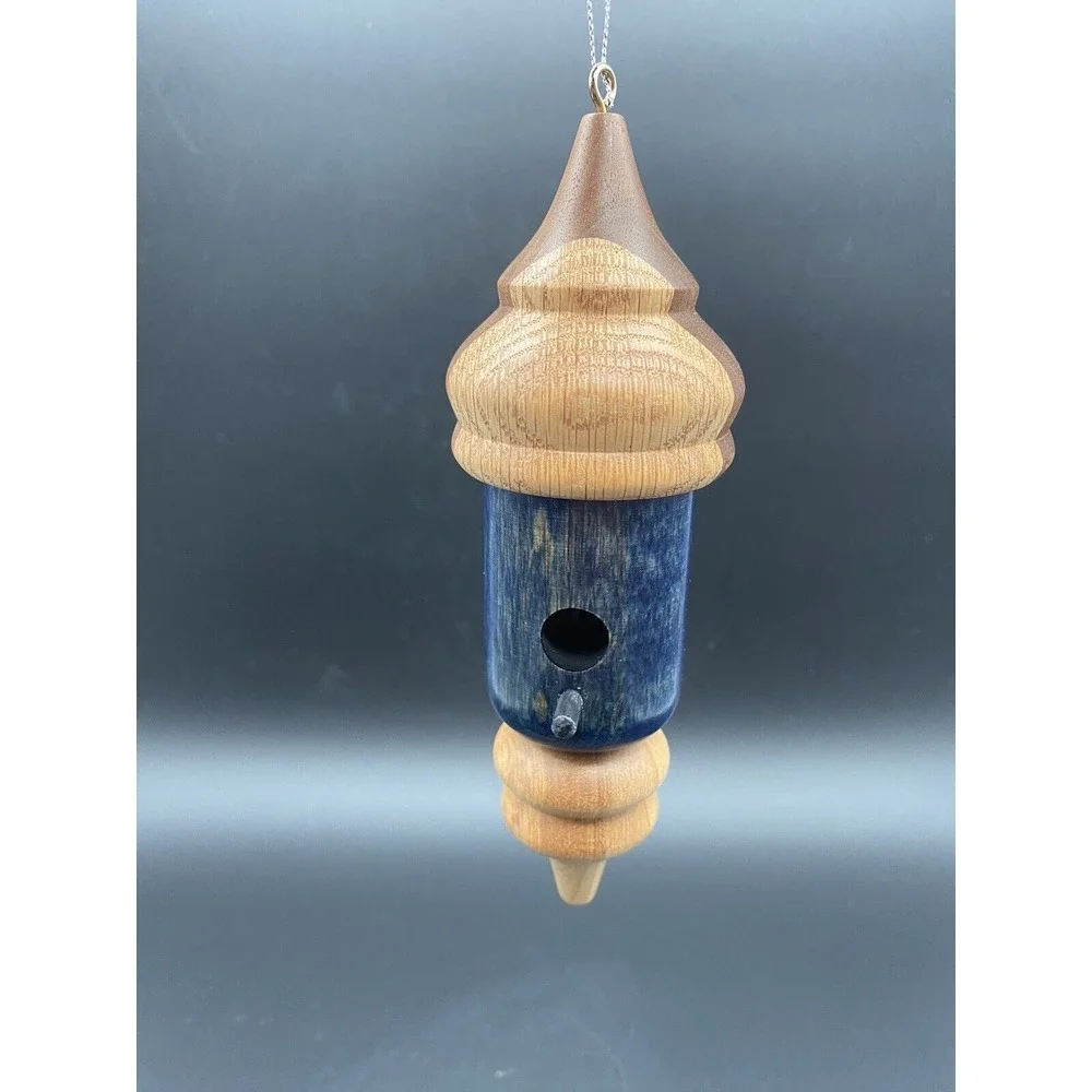 Hand‎ Turned Wooden Birdhouse Ornament